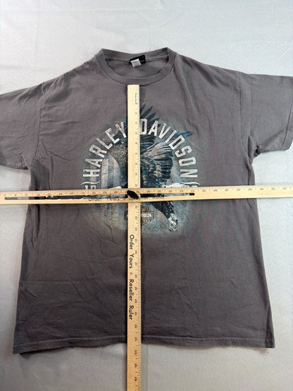 Harley Davidson Mens L Gray Lynchburg TN Dealer Eagle 1903 Bar Shield Logo Tee