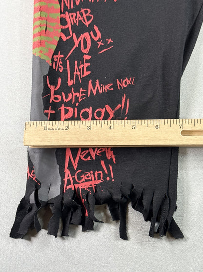 Nightmare on Elm Street Punk Leggings LG Women Black Graphic Fringe Elastic