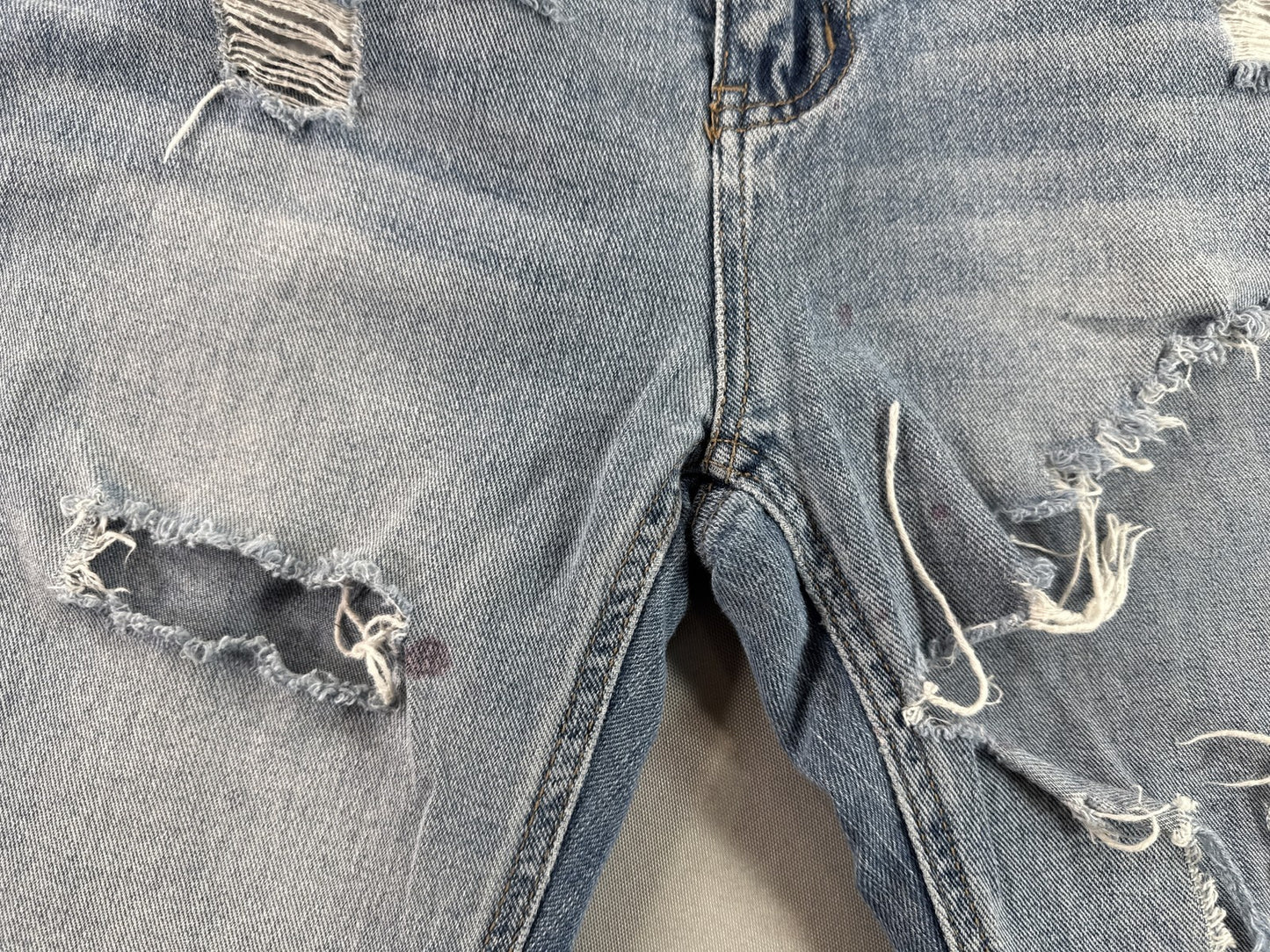 ALMOST FAMOUS Light Distressed Skinny Jeans Womens 1 Blue Stretch Cotton Blend