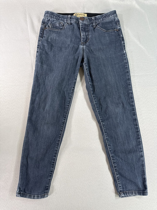Democracy Jeans Womens 2P Blue Denim Tapered Stretch Classic Mid Rise Ab Cotton