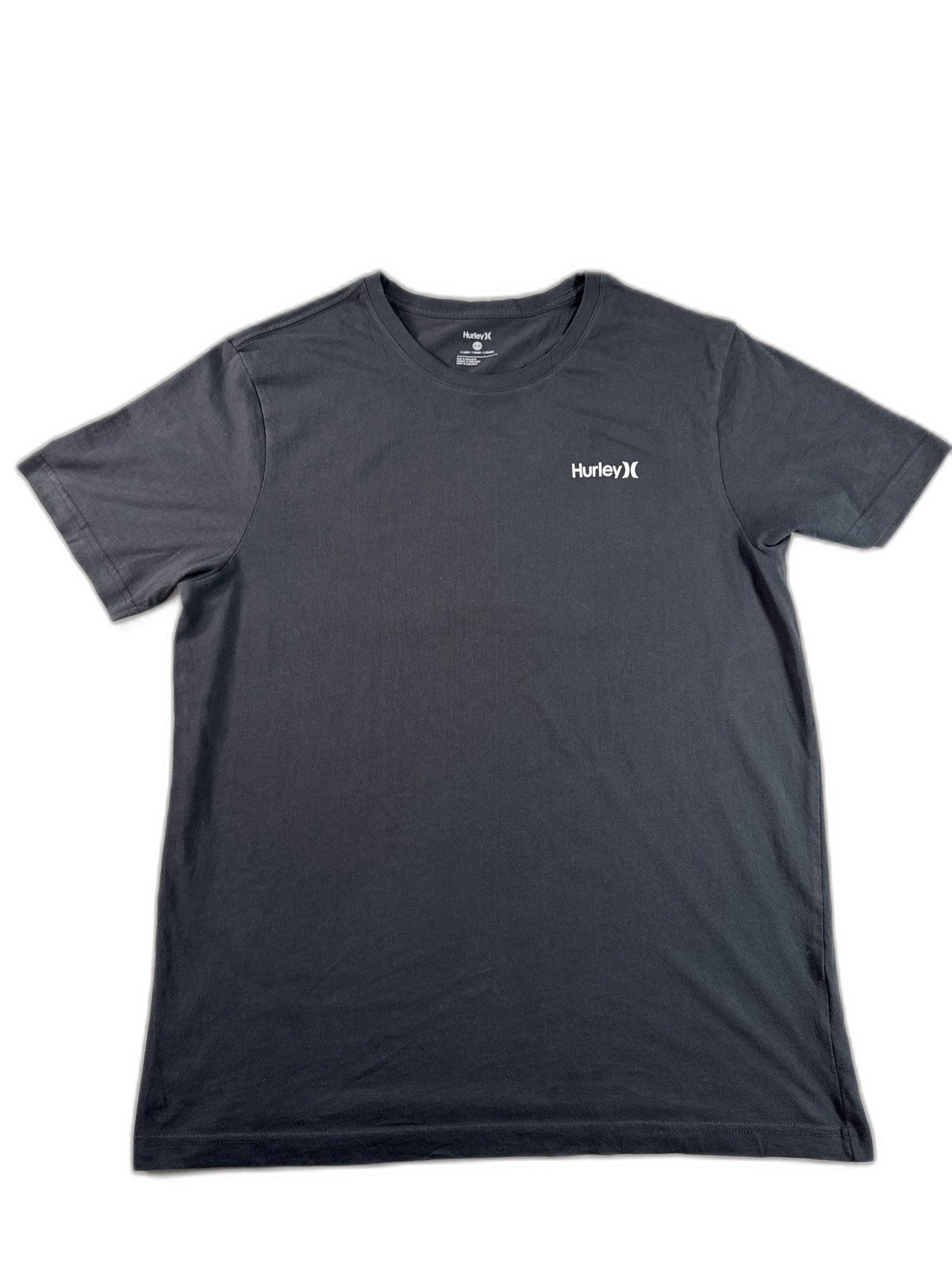 Hurley Graphic Tee XL Black Cotton Crewneck Logo Breathable Lightweight