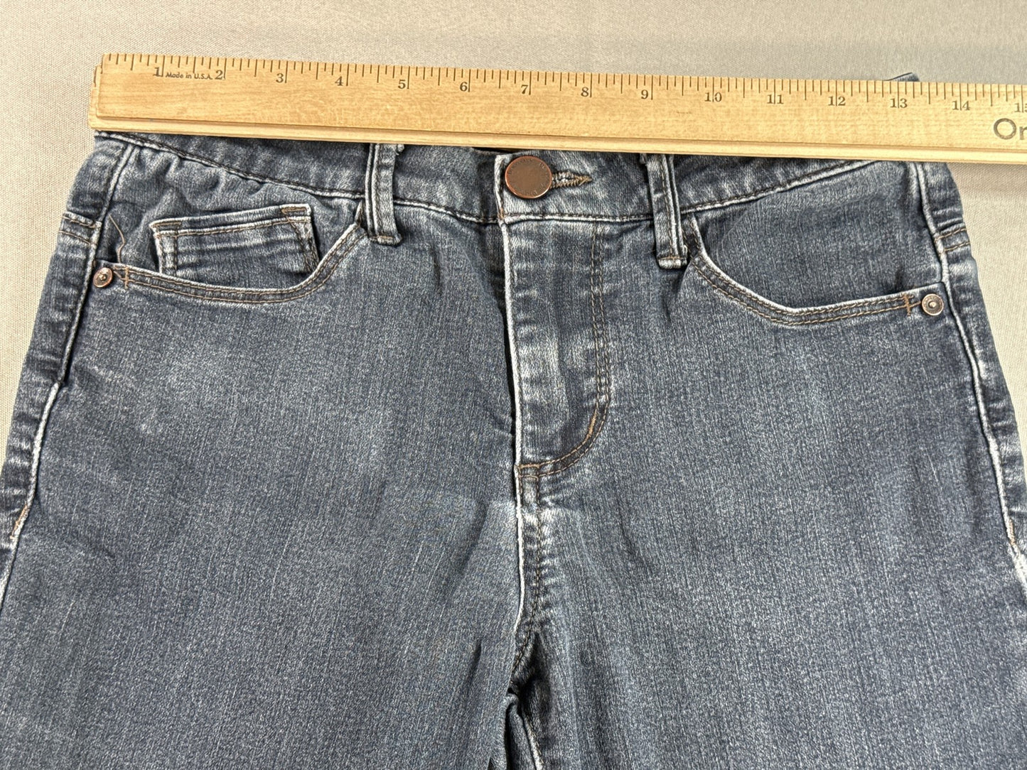 Democracy Jeans Womens 2P Blue Denim Tapered Stretch Classic Mid Rise Ab Cotton