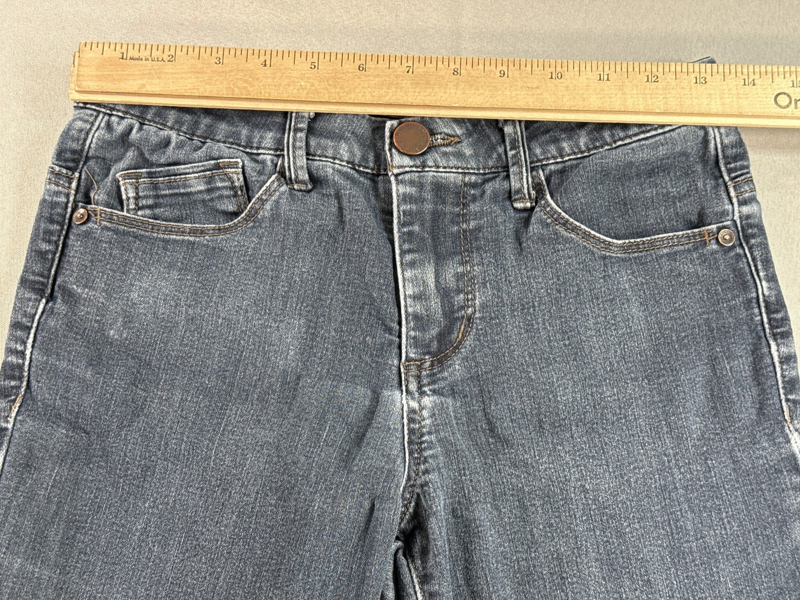Democracy Jeans Womens 2P Blue Denim Tapered Stretch Classic Mid Rise Ab Cotton