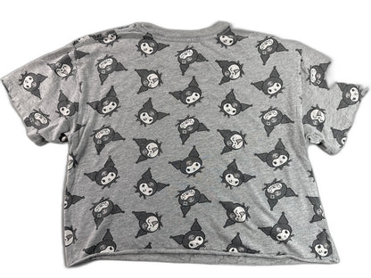 Hybrid Apparel Kuromi Anime Graphic Tee S Gray Cotton Blend Short Sleeve Mens