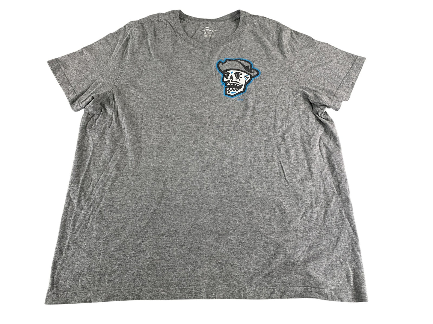 Nike Shirt Mens 2XL Gray Skull Cowboy Hat Graphic Tee Streetwear Casual 50 Red