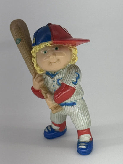 1984 Cabbage Patch Kids PVC Figurine Baseball Boy w/ Bat &amp; Baby Lot Apparel