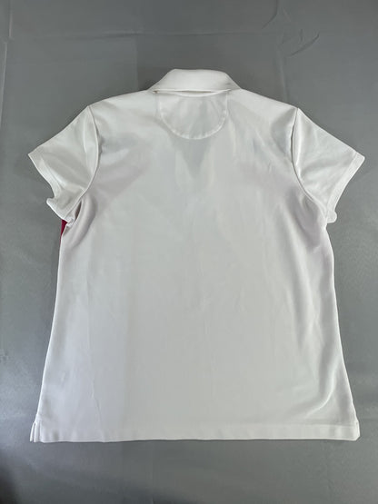 EP Pro Tour Tech Polo Shirt Womens XL White Pink Black Golf Tennis Top Polyester