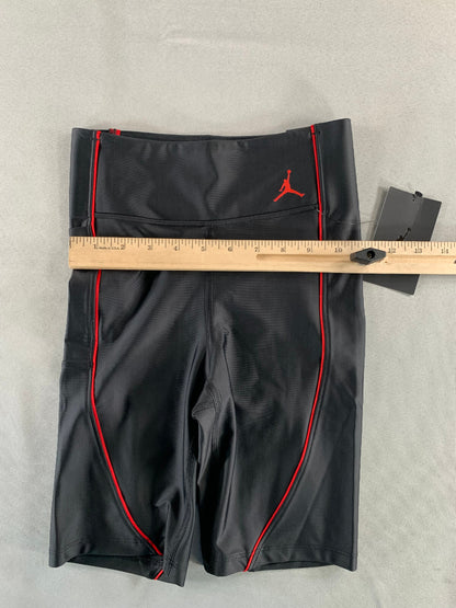 Nike Jordan DC2177-010 Womens XS Bike Shorts Black Red Tight Fit Logo NWT New