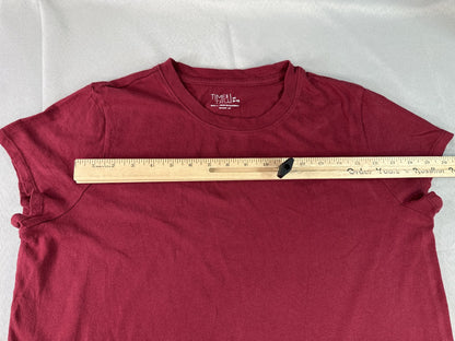 TIME AND TRU 3S4 Tee M (8 10) Red Cotton Regular Fit Crewneck Short Sleeve Soft