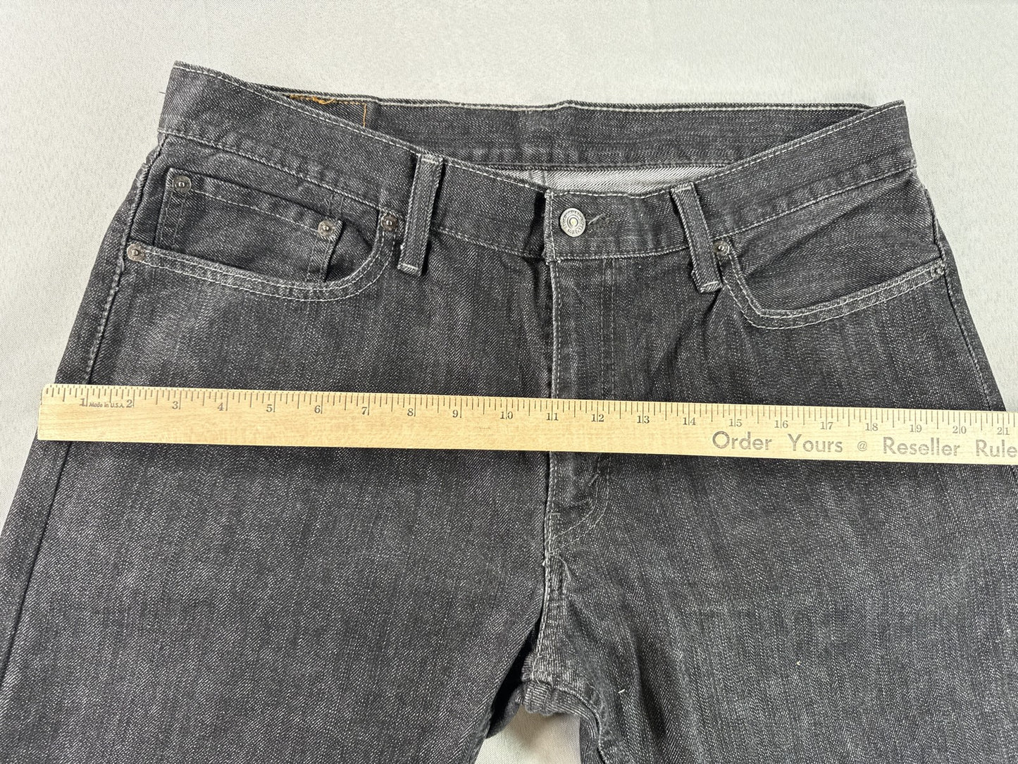 Levi's Straight Leg Jeans W 36 L 30 Black Denim Unisex Made in Mexico Vintage
