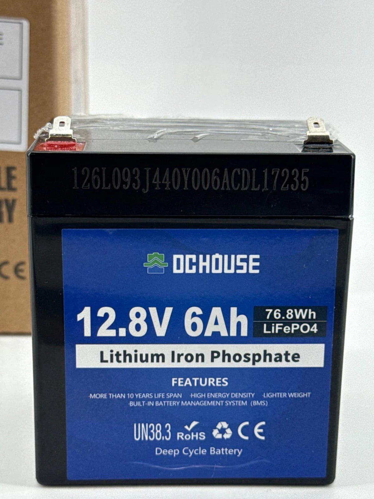 OCHOUSE 12 8V 6Ah LiFePO4 Lithium Battery ECO-LFP1206 76 8Wh Deep Cycle BMS NWT