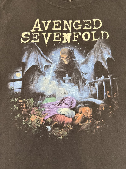 Avenged Sevenfold Graphic Tee Large Black Cotton Regular Fit Short Sleeve