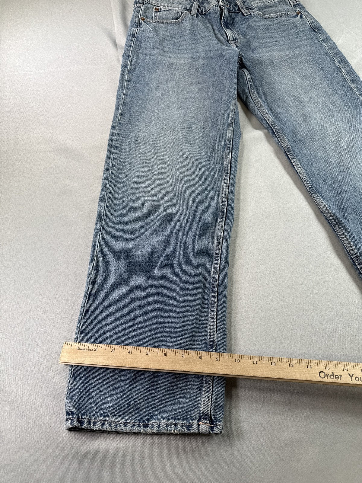 Aéropostale 90s High Rise Straight Leg Jeans 10 REG Womens REG Blue Denim Faded