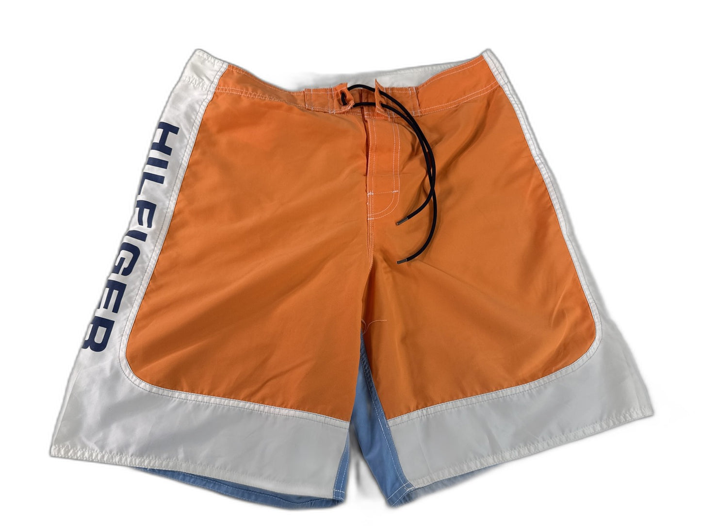 Tommy Hilfiger Colorblock Swim Trunks M Orange/White/Blue 100% Polyester