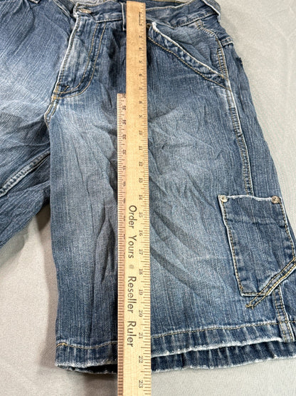 JNCO Denim Cargo Shorts Mens 32 Blue Carpenter Skater Baggy Y2K Jean Shorts