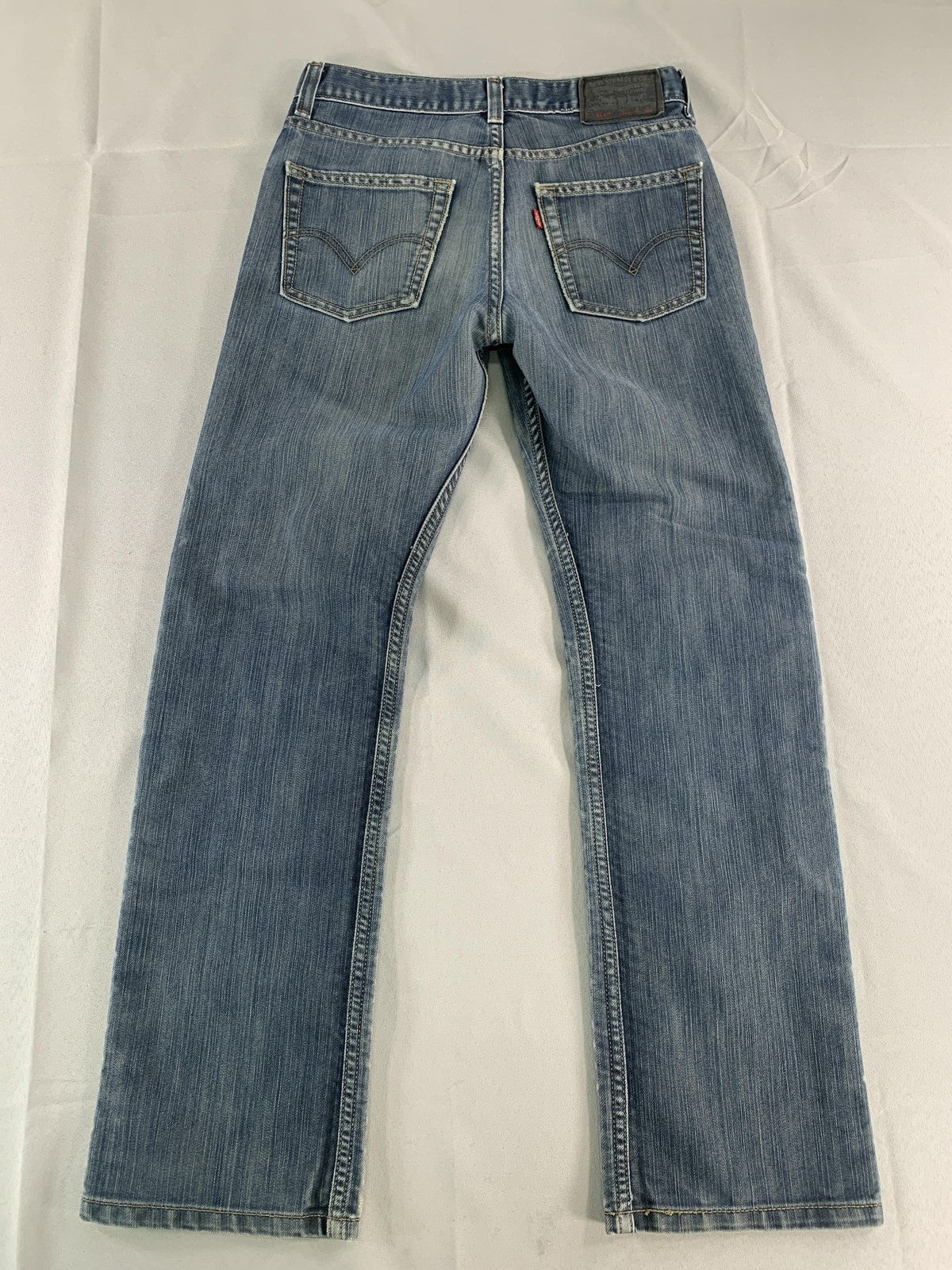 Levis 514 Jeans Mens 26x29.5 Blue Slim Straight Red Tab Denim Mid Rise Classic