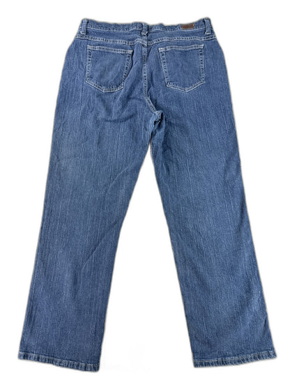 Riders Lee Relaxed Fit Straight Leg Jeans Womens 14P Blue Wash Stretch Denim 14M