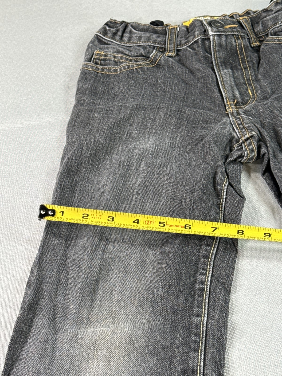 Old Navy Boys Bootcut Jeans 10 Slim Black Charcoal Gray Faded Wash Denim Bottoms
