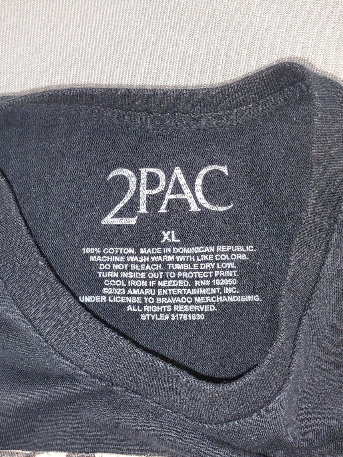 Tupac Shirt Mens XL Black Rap Hip Hop Graphic Tee 2Pac American Flag 2023 Cotton