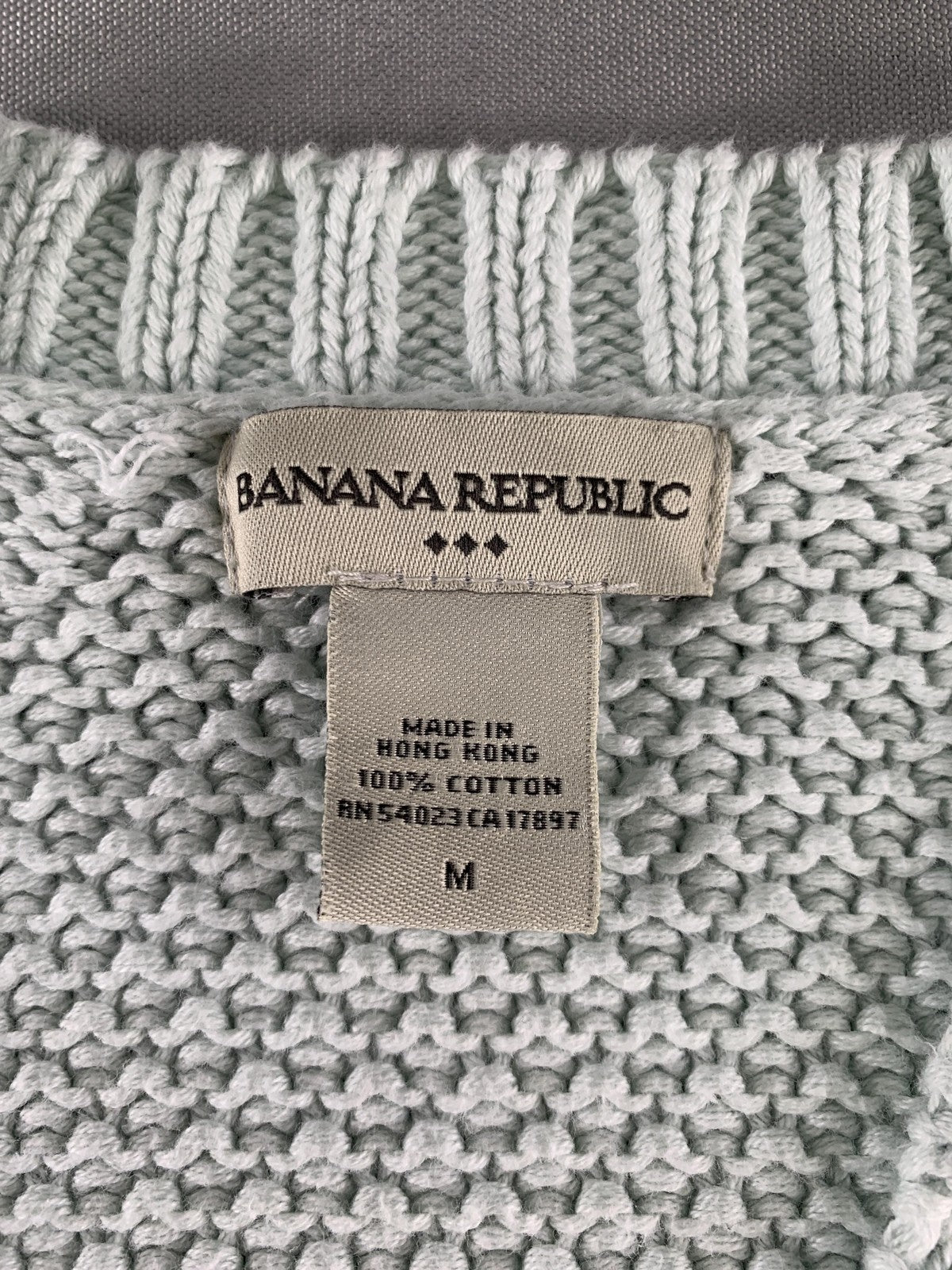 Banana Republic Sweater Womens Medium Mint Green Cardigan Cable Knit Pockets 100