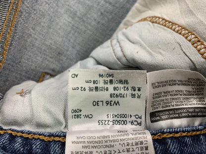 Levis 505 Jeans Mens 36x32 Blue Denim Zip Fly Straight Leg Made USA Red Tab W36
