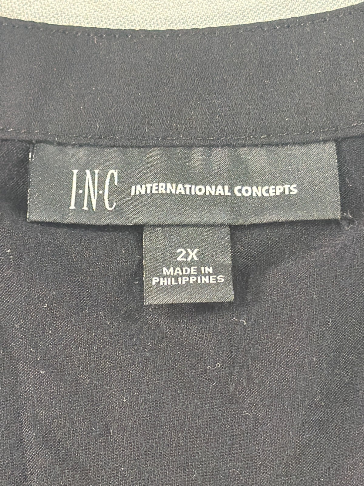 INC International Concepts Womens 2X Black Sleeveless Blouse Top Dual Pockets