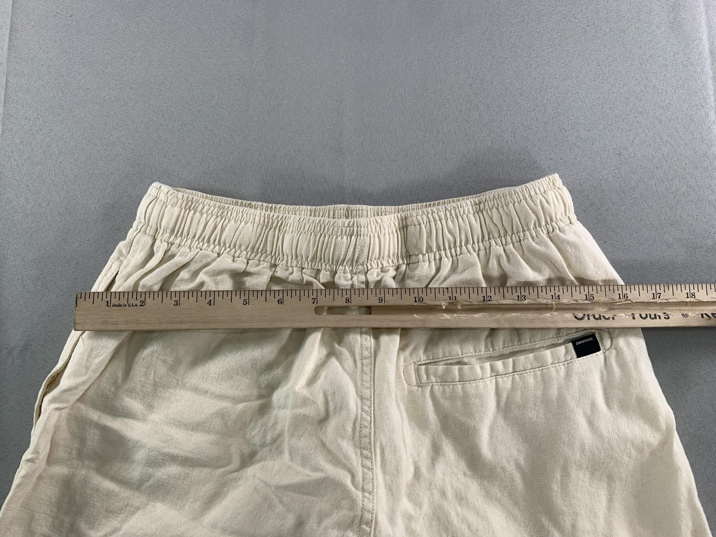 Zanerobe Shorts Mens 30 White Chino Elastic Waist Drawstring Casual Summer on