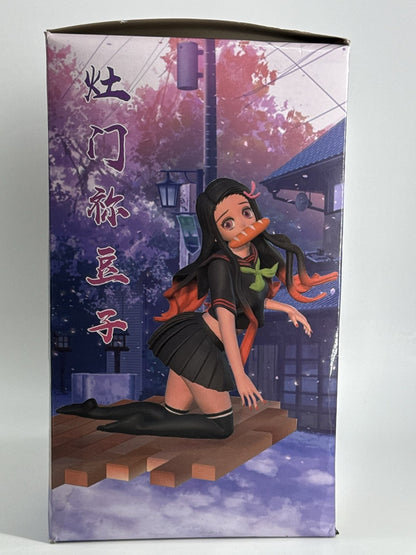 Anime Demon Slayer Kamado Nezuko Parody Figure School Uniform Kneeling PVC 6814