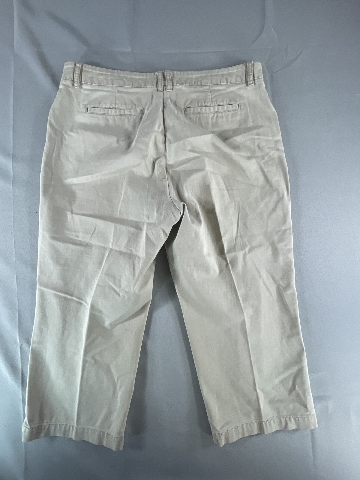 French Laundry Sport Pants Womens 12P Beige Cropped Stretch Casual Capri Cotton