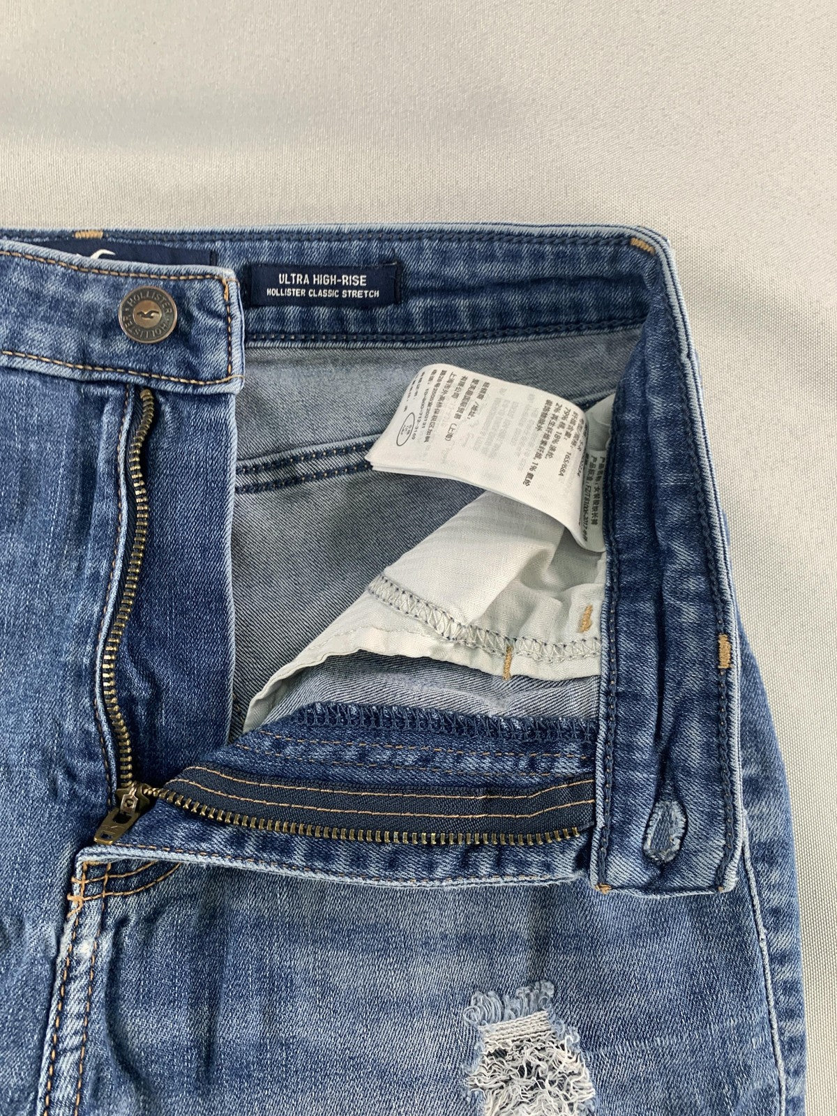 Hollister Jeans Womens 27 Ultra High Rise Distressed Skinny Denim Stretch Classi