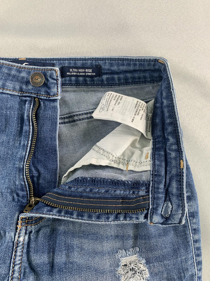 Hollister Jeans Womens 27 Ultra High Rise Distressed Skinny Denim Stretch Classi