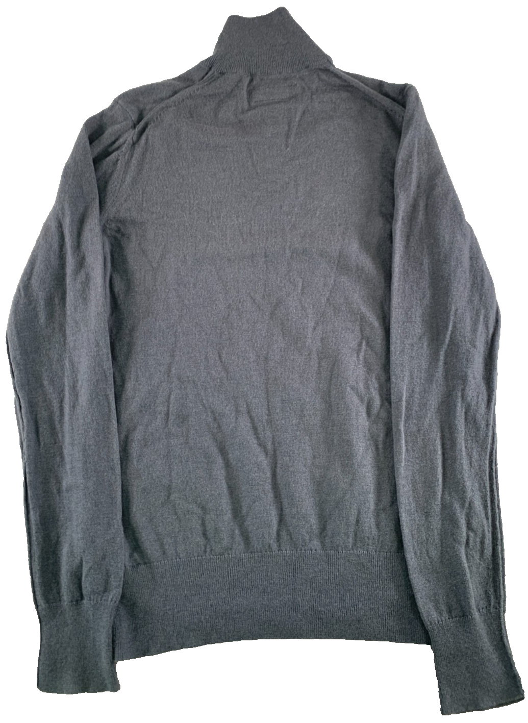 AllSaints Kilburn Zip Funnel Neck Ramskull Sweater Men XS Gray Wool Blend MK112