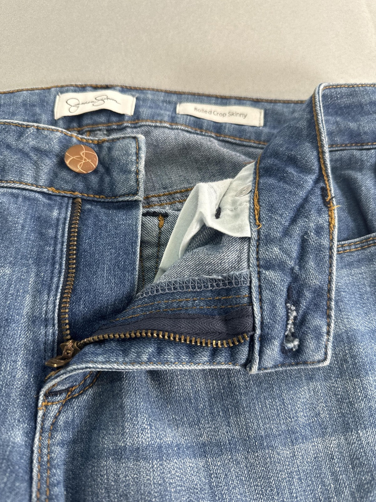 Jessica Simpson Jeans Womens 4 Rolled Crop Skinny Stretch Denim Casual Pants 54