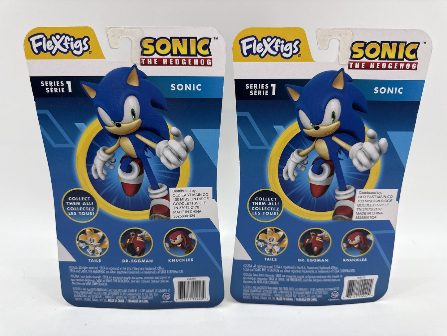 Lot of 2 Sega Sonic The Hedgehog Action Figure Blue Plastic Poseable Collectible