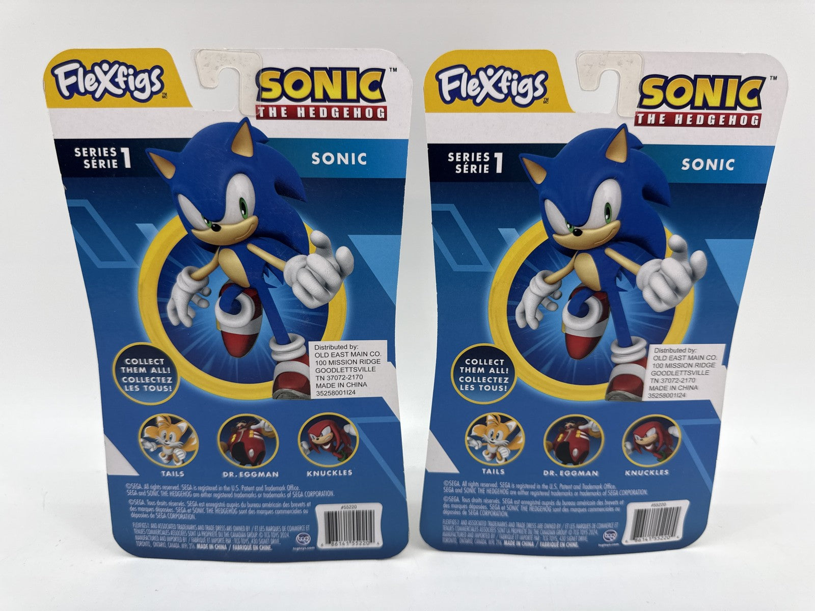Lot of 2 Sega Sonic The Hedgehog Action Figure Blue Plastic Poseable Collectible