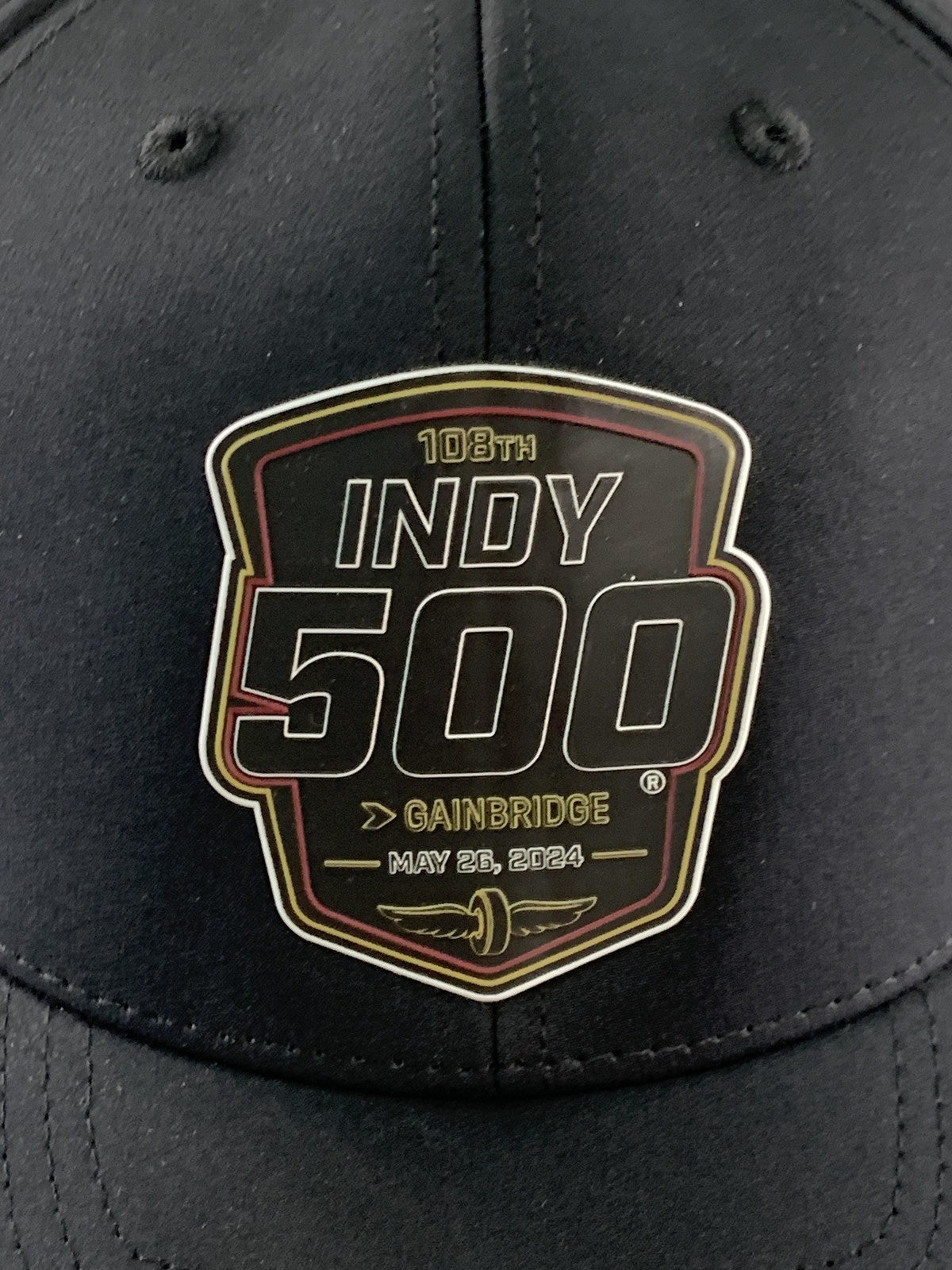 Indy 500 Hat Cap Strap Back Mens One Size Black IndyCar Racing May 26 2024 NWT