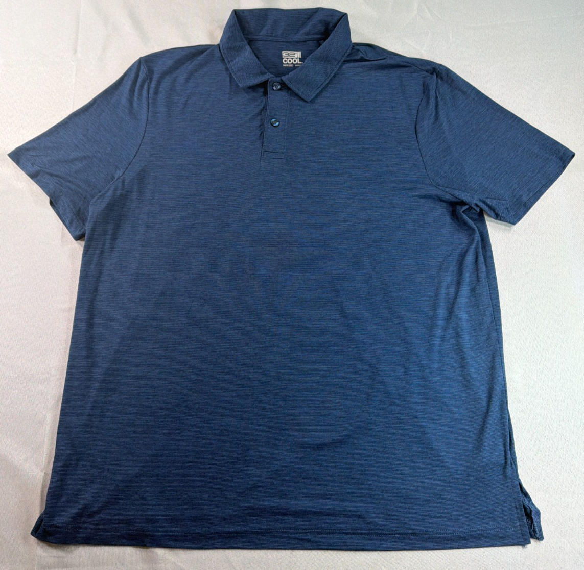 32 Degrees Cool Polo Shirt Mens XXL Blue Performance Stretch Golf Casual Tee