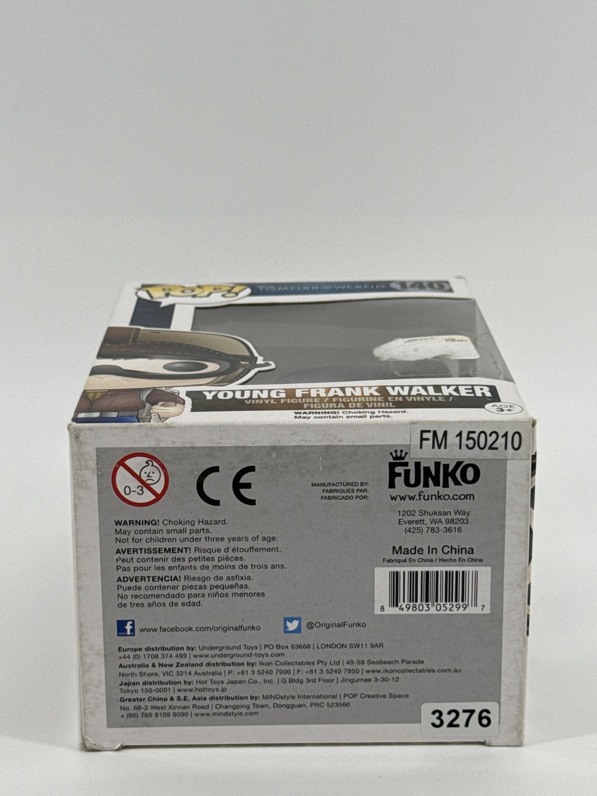 Funko Pop Disney Tomorrowland Young Frank Walker #140 Vinyl Figure Boxed Tan NWT
