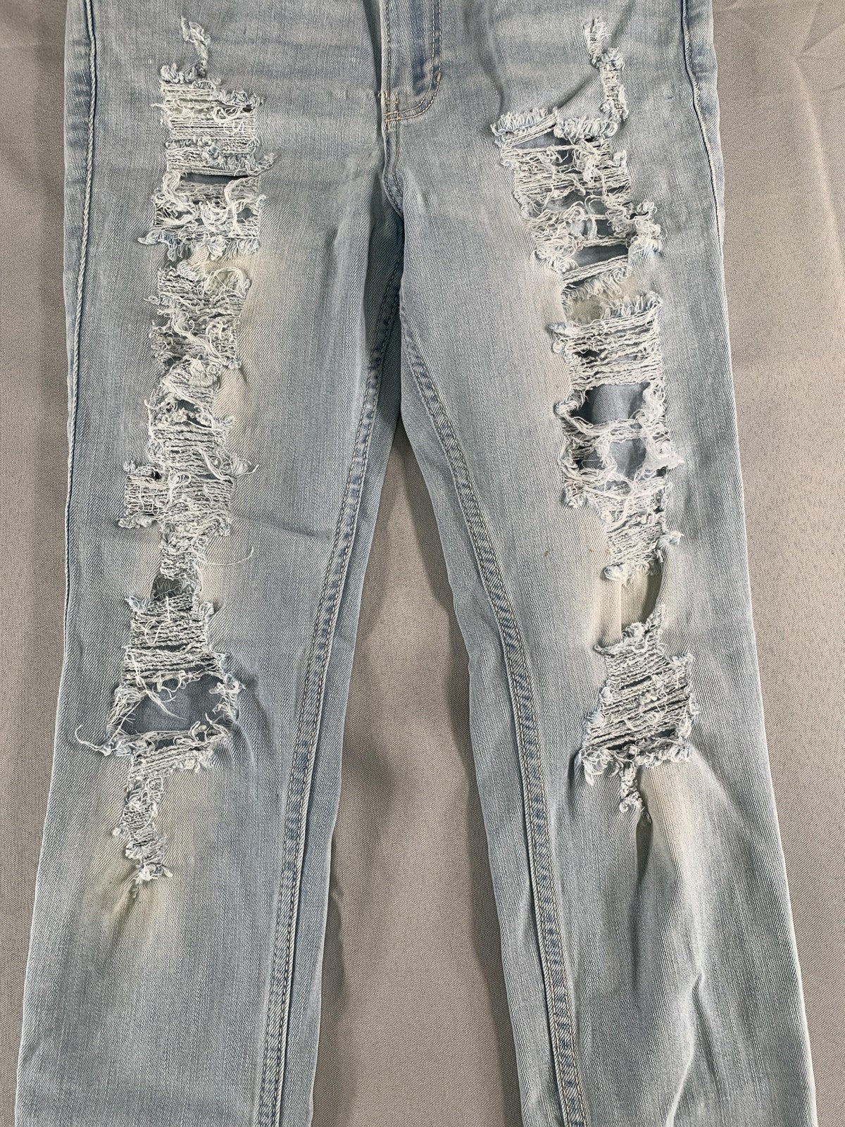 Hollister Jeans Womens 28 Light Blue High-Rise Super Skinny Distressed Ripped 7R