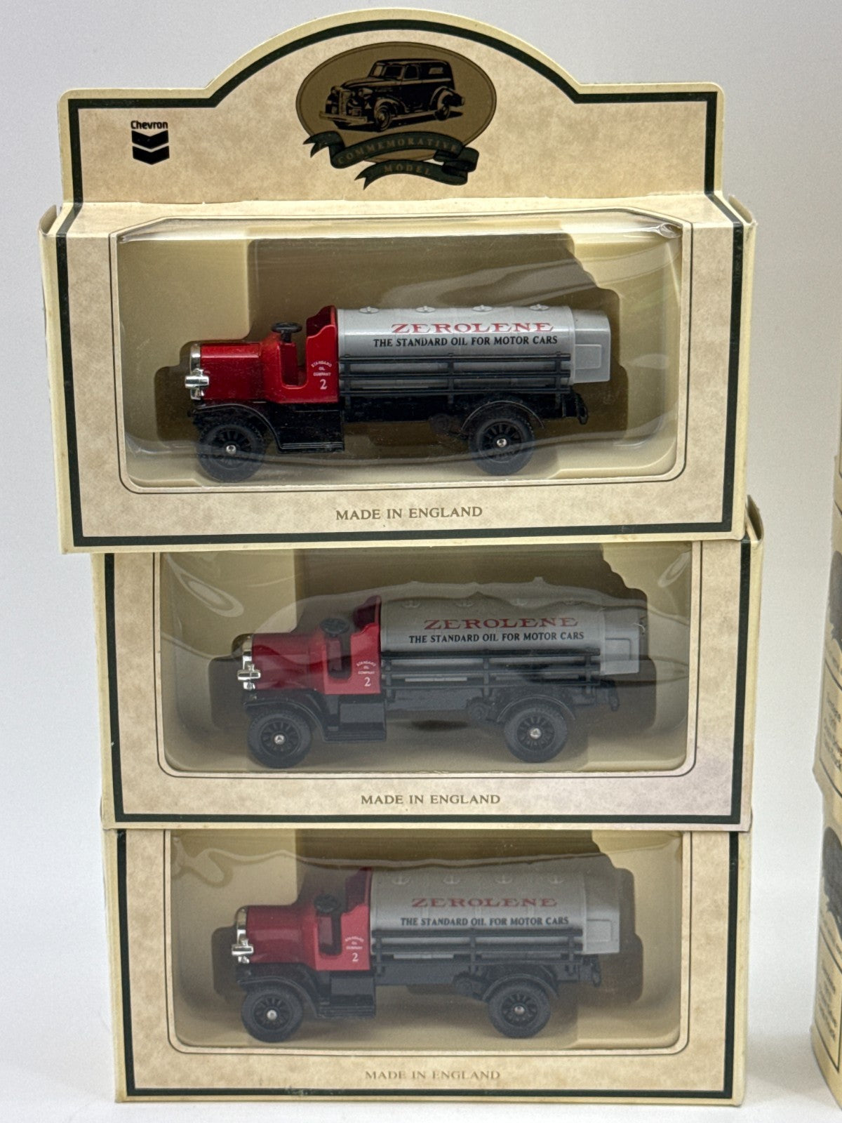 Chevron Tanker Truck Lot Zerolene Standard Oil Diecast England Boxed Set 925