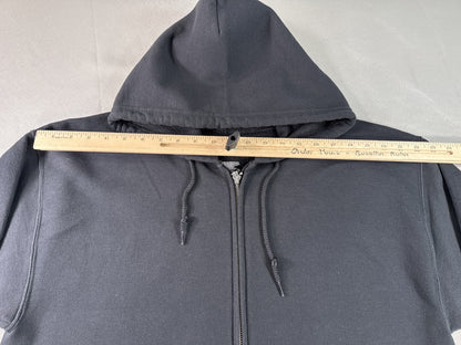 Gildan Heavy Blend Full Zip Hoodie Unisex Black Fleece Regular Fit Long Sleeve L
