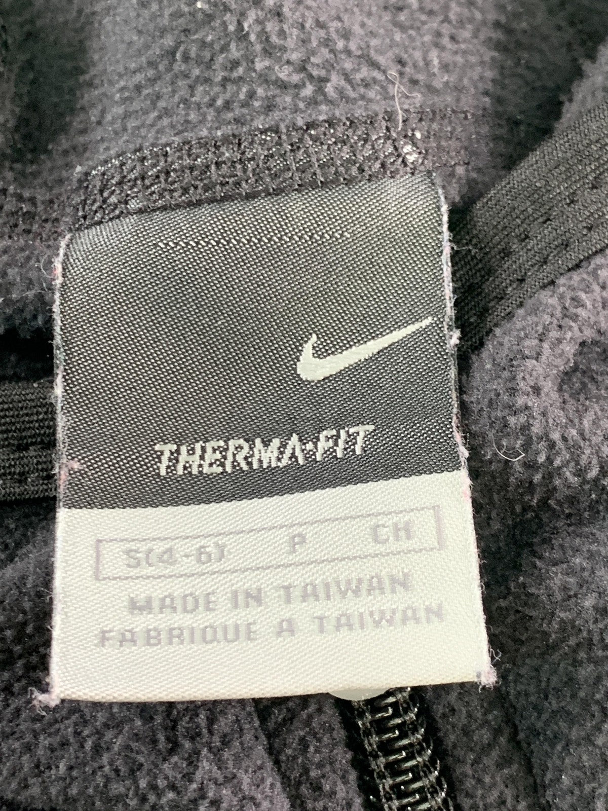 Vintage Nike Jacket Womens Small Black Therma-Fit Fleece Full Zip Hoodie 00s S04