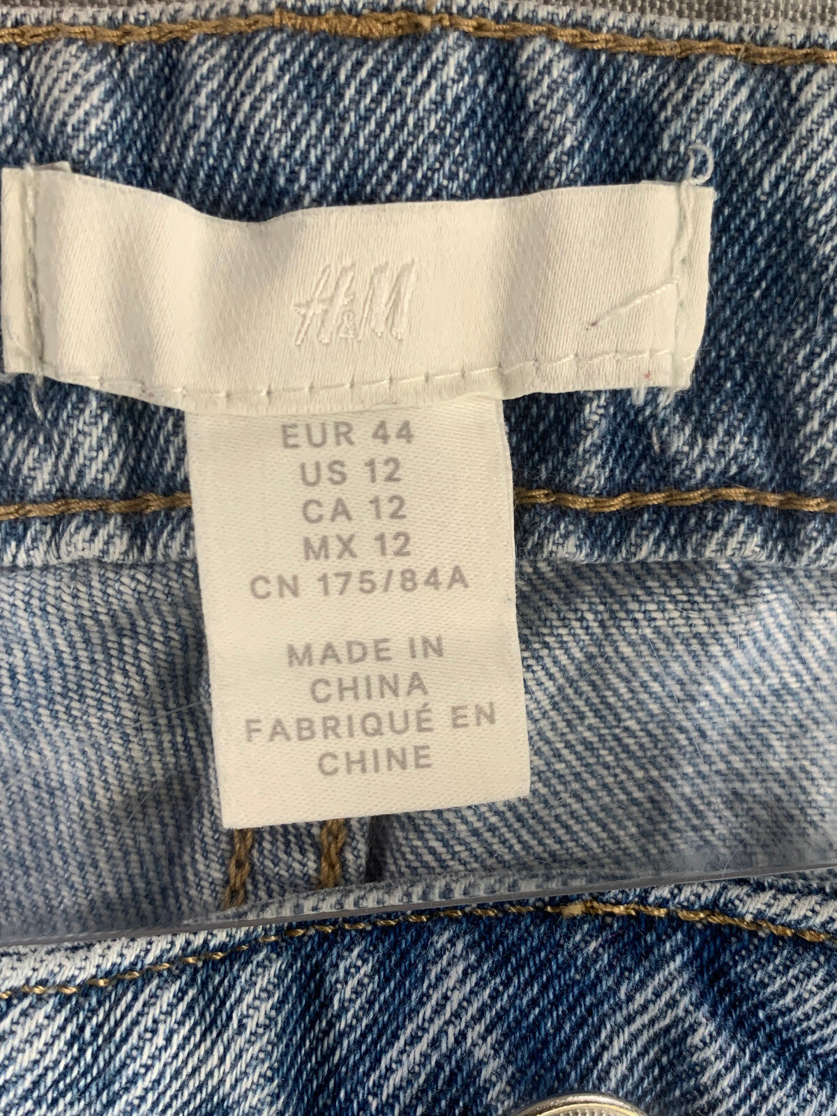 H&amp;M Bootcut Jeans Womens 34x28 Light Wash Side Slit Distressed Y2K Denim NWT