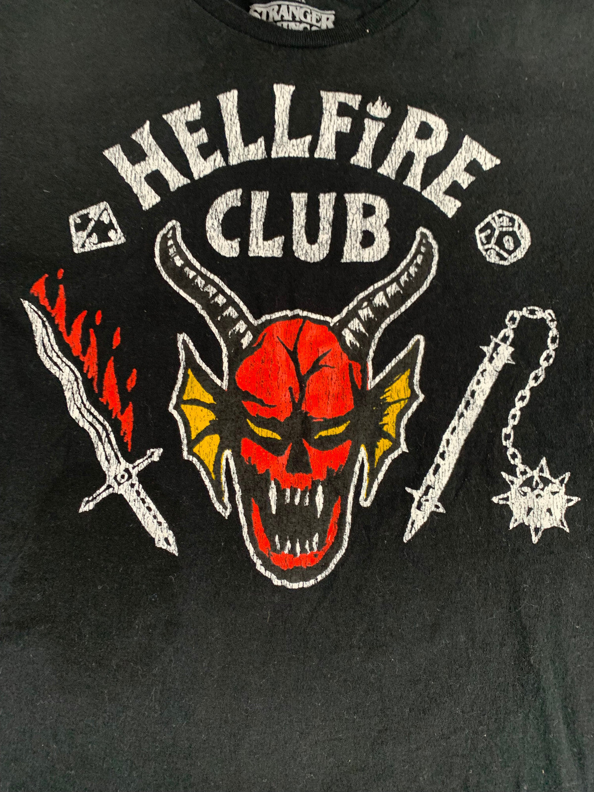 Stranger Things Hellfire Club T-Shirt Mens 2XL Black Graphic Tee Netflix DnD 554