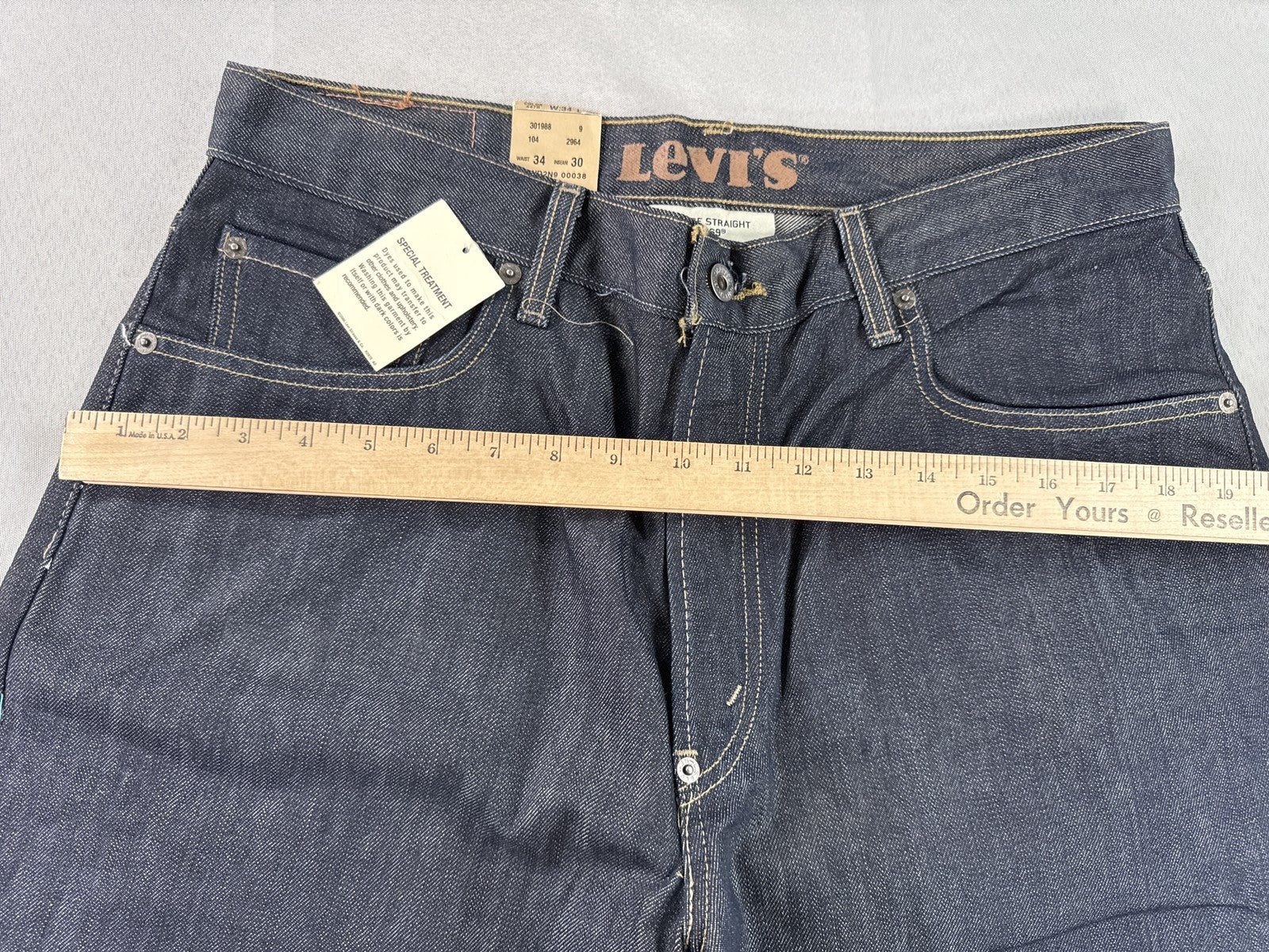 Levi's 569 Straight Leg Dark Wash Denim Jeans W34 L30 100% Cotton New Tags Mid