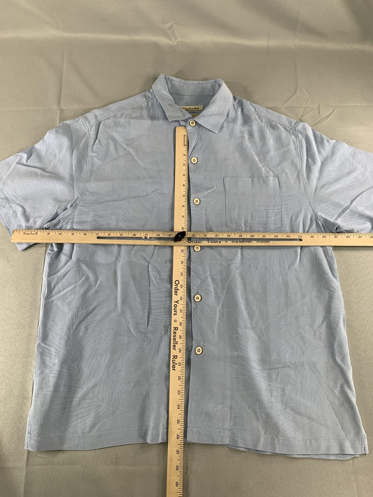 Tommy Bahama Shirt Mens XL Blue Silk Original Fit Button Up Camp Casual Summer