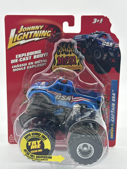 Johnny Lightning Captain USA Monster Truck MOD Exploding Diecast 1:64 Series 1