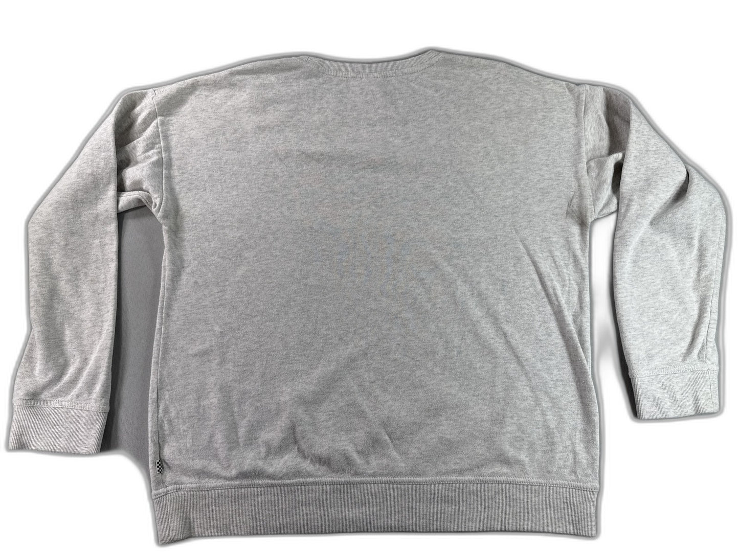 Vans Floral Graphic Crewneck Sweatshirt Unisex S Gray Cotton Long Sleeve
