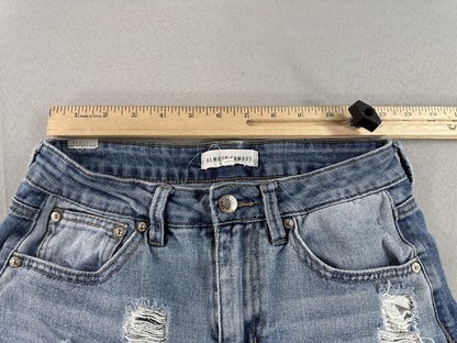 ALMOST FAMOUS Light Distressed Skinny Jeans Womens 1 Blue Stretch Cotton Blend