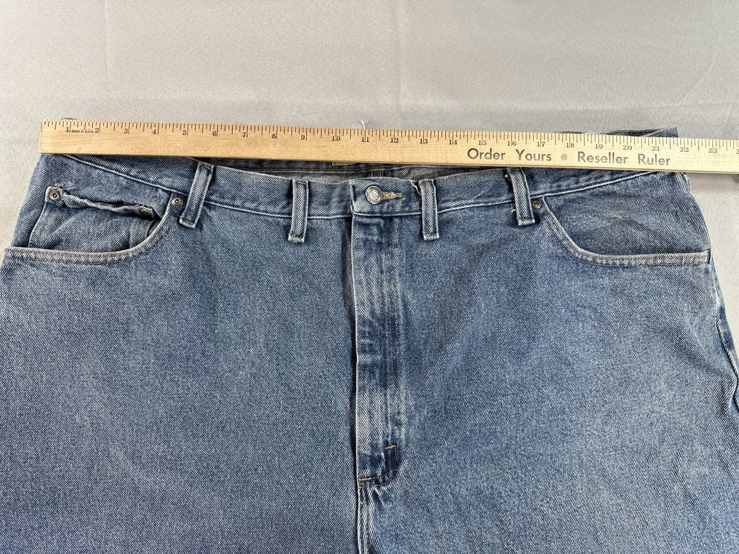 Wrangler Straight Leg Jeans 46 X 30 46x30 Blue 100% Cotton Relaxed Fit Vintage